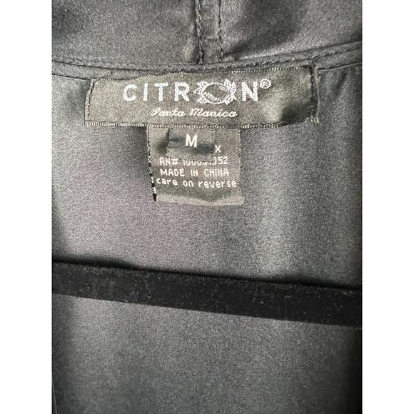 Citron Santa Monica Cardigan Medium Black Art to Wear Silk Blend Open - Picture 2 of 6